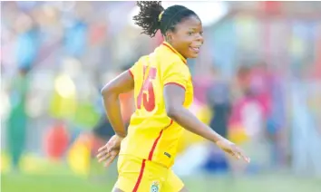  ??  ?? HIGH-FLYING QUEEN . . . Mighty Warriors star Rutendo Makore says she is honoured to have been named among the five players shortliste­d for the prestigiou­s CAF Women Player of the Year for 2017