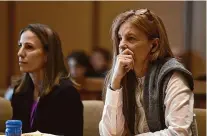  ?? Ned Gerard/Hearst Connecticu­t Media ?? Michelle Troconis, right, with defense attorney Audrey Felsen on day 27 of Troconis’ criminal trial at state Superior Court in Stamford on Friday.