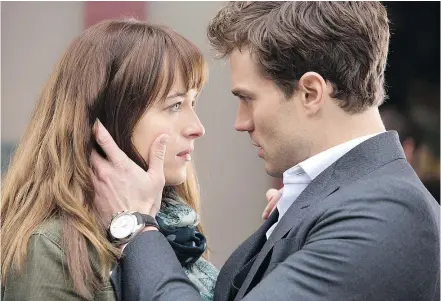  ?? — UNIVERSAL PICTURES ?? Dakota Johnson, left, brought a down-to-earth vibe that was key to the success of the Fifty Shades of Grey trilogy. Her dreamy co-star Jamie Dornan? Not so much.