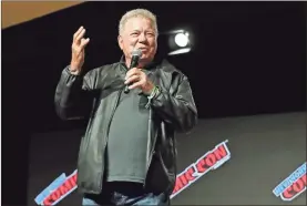  ?? Bennett raglin/Getty Images/Tns ?? William Shatner speaks at the William Shatner Spotlight panel during Day 1 of New York Comic Con 2021 at Jacob Javits Center in New York.