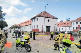  ?? ARCHIVO Y CORTESíA ?? Así quedó la Escuela de Cadetes de Policía General Francisco de Paula Santander, tras el atentado del 17 de enero de 2019 atribuido al grupo guerriller­o Eln.