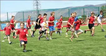  ??  ?? Having fun at the Sligo Rovers summer camps.