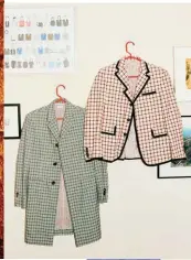  ??  ?? CHECK MATES
“In their mixed messaging—the pieces are prim but with punches of humour and punk—Thom Browne’s clothes become works of art,” notes Haramis.