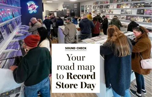  ?? JOEY CAHILL ?? Customers dig through the bins at Watertown’s Wanna Hear It Records on Record Store Day in 2023.