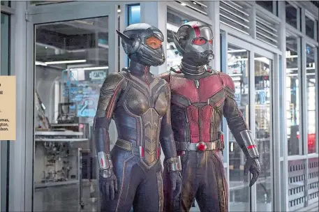  ?? MARVEL STUDIOS ?? Evangeline Lilly and Paul Rudd star in “Ant-Man and the Wasp.”