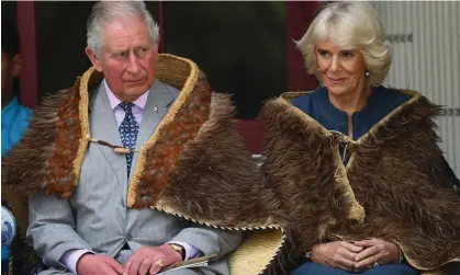  ?? Photograph: Victoria Jones/PA ?? The Prince of Wales and the Duchess of Cornwall wear Maori cloaks, during their visit to Waitangi Treaty Grounds in 2019