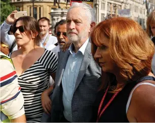  ?? (Peter Nicholls/Reuters) ?? LABOUR PARTY leader Jeremy Corbyn joins an anti-Trump protest in central London last month.