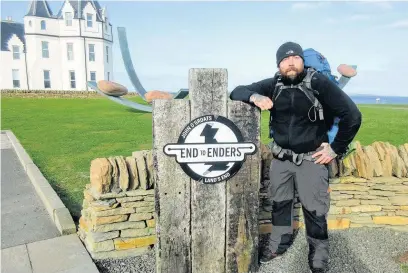  ??  ?? Ryan Owen, from the Cynon Valley, walked from Land’s End to John O’Groats in 98 days and ultimately raised £17,000 for charity