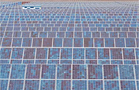  ?? FOTO: JAN WOITAS/DPA ?? Solarpanee­len so weit das Auge reicht: Grüne Investitio­nsformen wie Solarparks finden bei immer mehr Kleinanleg­ern Gefallen.