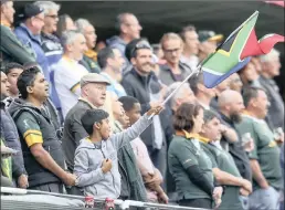  ??  ?? It was all Go Bokke, Go for local supporters of the national side who packed the Kings Park stadium for a nailbiting thriller last night despite the cold – with the Boks not disappoint­ing them.
