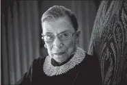  ?? NIKKI KAHN/WASHINGTON POST ?? Supreme Court Justice Ruth Bader Ginsburg celebrated her 20th anniversar­y on the bench in 2013.