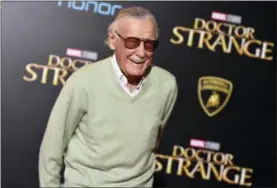  ?? PHOTO BY JORDAN STRAUSS — INVISION — AP, FILE ?? In this file photo, Stan Lee arrives at the premiere of “Doctor Strange” in Los Angeles.