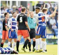  ??  ?? SHORT STAY: Matt Smith sent off on his Fulham debut