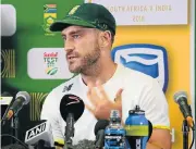  ?? /Lee Warren/Gallo Images ?? Pitch perfect: Faf du Plessis during day five of the second Test between SA and India in Pretoria.