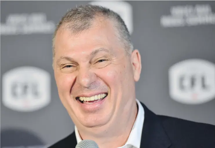  ?? — CP FILES ?? New CFL commission­er Randy Ambrosie showed he has a sense of humour when he joked that he has a ‘secret six-point plan’ to solve the league’s troubles.
