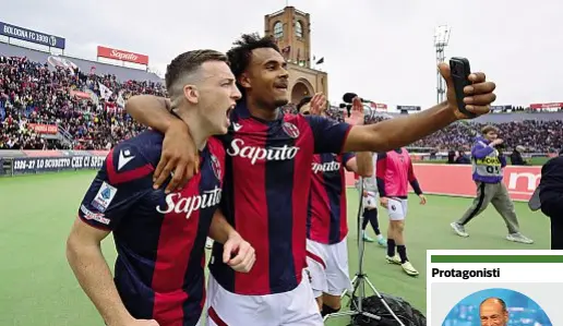  ?? (Getty Images) ?? Felicità Lo scozzese Lewis Ferguson e l’olandese Joshua Zirkzee: le due punte di diamante del Bologna