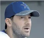  ??  ?? Tony Romo talks to reporters in 2016. Romo announced his retirement from the NFL on Tuesday. He will join CBS NFL broadcasts.