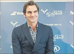  ?? FOTO: EFE ?? Federer, durante la inauguraci­ón de la Rafa Nadal Academy, hace unos días