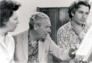  ??  ?? Mythical creatures: Janet Baker, Britten and Bedford rehearse the cantata Phaedra in June 1976