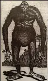  ??  ?? Mystery: An artist’s impression of a strange creature claimed to have been sighted in 1912