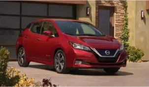  ?? COURTESY OF NISSAN ?? The 2018 Nissan Leaf is an all-electric vehicle that operates on battery power alone.