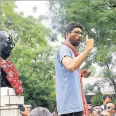  ?? SIDDHARAJ SOLANKI /HT ?? ■ Thirtysixy­earold Jignesh Mevani, a lawyerturn­eddalit activist, has become a rallying force for his community since the flogging of four Dalits in Saurashtra’s Una town last year.