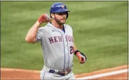  ?? Nick Wass / Associated Press ?? The Mets’ Pete Alonso celebrates his two-run home run at Washington on Sept. 27.