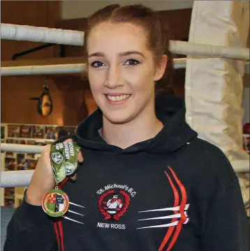  ??  ?? Joanne Richards after winning the 69 kg. Under-18 national boxing title.