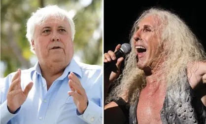  ??  ?? Clive Palmer has told a court he has not infringed copyright of Twisted Sister’s We’re Not Gonna Take It as that song is a ‘rip-off’ of O Come, All Ye Faithful. Composite: Charles Skykes/Dave Hunt/Invision/AP/AAP