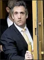  ?? AP/MARY ALTAFFER ?? Michael Cohen leaves federal court Tuesday in New York after pleading guilty in a deal with prosecutor­s.