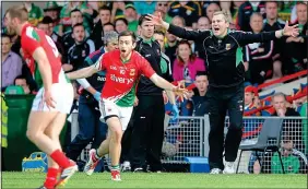  ??  ?? FRUSTRATIO­N: James Horan during the All-Ireland semi-final replay in 2014