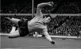  ??  ?? England’s Gordon Banks dives as he ball flashes wide against Hungary at Wembley on 5 May 1965. Photograph: S&G and Barratts/EMPICS Sport