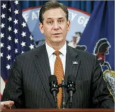  ?? DAN GLEITER/PENNLIVE.COM VIA AP ?? First Deputy Attorney General Bruce L. Castor Jr. speaks during a news conference in Harrisburg, Tuesday, Aug. 16, 2016.