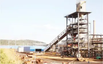  ?? ?? A section of the Dinson Iron and Steel (Dinson) plant that was recently been completed in Manhize near Mvuma. – Picture: Joseph Manditswar­a