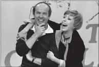  ?? George Brich / Associated Press file photo ?? Carol Burnett laughs with Tim Conway during tthe March 1978 taping of her final show in Los Angeles.