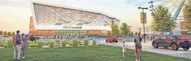  ?? ?? The new OG&E Coliseum at the OKC Fairground­s is on track to open in 2025. It will replace Jim Norick Arena, which has been the site of athletics events and shows since 1964. PROVIDED BY OG&E/POPULOUS