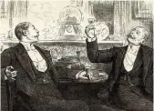  ??  ?? Men drink port in a London club. Attitudes to male friendship shifted in the 19th century