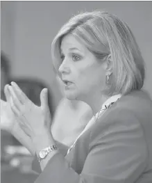  ?? HAMILTON SPECTATOR FILE PHOTO ?? Ontario NDP Leader Andrea Horwath has been cleared after being accused by MPP Donna Skelly of physical assault.