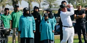  ??  ?? gary Player during a lively clinic for children of determinat­ion in abu dhabi. —