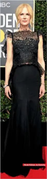  ??  ?? Nicole Kidman, by Givenchy.