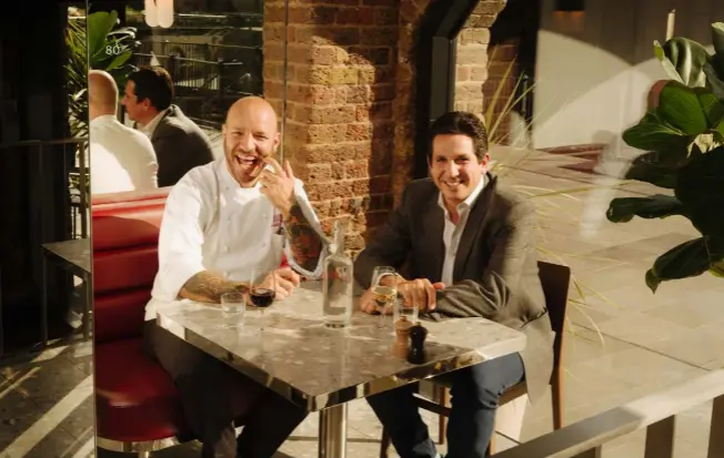  ??  ?? Above: Barrafina executive chef Angel Zapata Martin and co-founder Sam Hart