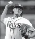  ?? AP/STEVE NESIUS ?? Tampa Bay Rays pitcher Chris Archer wasn’t a fan of the Houston Astros’ Orbit’s “rascality,” so he drafted and carried out a “Declaratio­n of Unfriendli­ness” against the mascot.