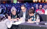  ??  ??    Square Enix CEO Yosuke Matsuda joined the devs in meeting fans.