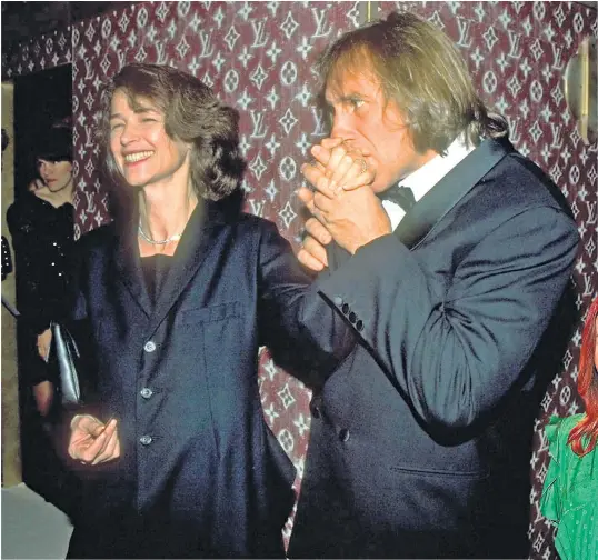  ?? ?? Charlotte Rampling, pictured above with Gérard Depardieu in 1996, came to the actor’s defence alongside former model Carla Bruni and fellow actress Carole Bouquet, right