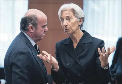  ?? ALAMY ?? Christine Lagarde (presidenta del BCE) y Luis de Guindos (vicepresid­ente del BCE).