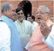  ?? — G. N. JHA ?? BJP leaders Narendra Singh Tomar, Ramkripal Yadav and Kalraj Mishra during the ongoing Budget Session at Parliament House in New Delhi on Tuesday.