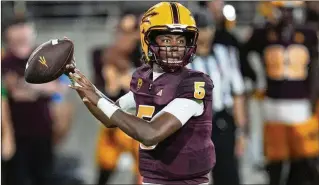  ?? AP 2023 ?? Former Florida recruit Jaden Rashada of California is now with Arizona State. In December 2022, Rashada signed with the Gators, only to be granted his release a month later after his NIL deal fell through. Florida coach Billy Napier said while he can’t discuss the case, he believes in the Gators’ leadership.