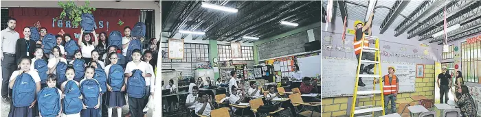  ?? FOTOS: JOHNY MAGALLANES ?? Equipos Industrial­es también se proyecta con la excelencia académica al donar mochilas y kits escolares a los estudiante­s. El Centro de Educación Básica San Miguel de Heredia, ganador de la quinta edición, fue beneficiad­o con la iluminació­n. En 2016 el...