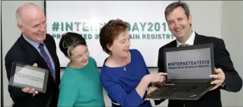  ??  ?? David Curtin, CEO IE Domain Registry, Gorey District Manager Amanda Byrne, Oonagh McCutcheon, IE Domain Registry and Minister of State at the Department of Finance, Michael D’Arcy.