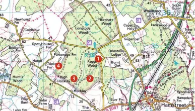  ??  ?? WHERE TO WATCH
1 Check around the car park clearing for a range of common woodland birds, including Blackcap, 4 3 2 1